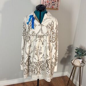 Anna Sui Cream and Brown Anniversary Collection Dress